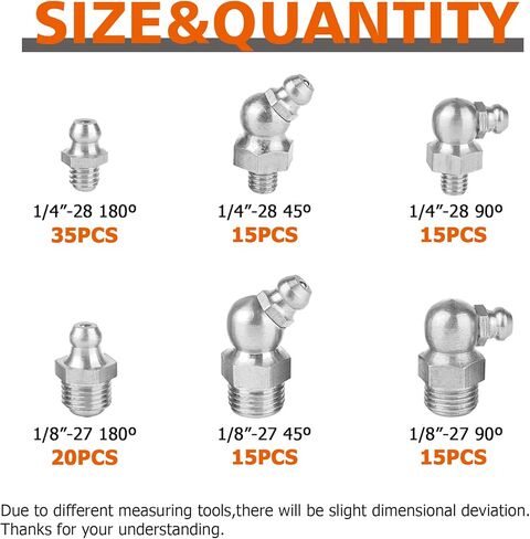 طقم استبدال تركيب الشحوم SAE & Metric 1/4" 1/8" M6 M10 مستقيم 45 90 درجة زيرك، تجهيزات الشحوم الهيدروليكية القياسية مع أغطية تركيب الشحوم البلاستيكية، 2 قطعة أدوات متعددة (332 قطعة) in Kuwait