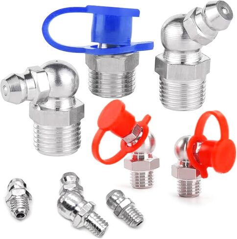 طقم استبدال تركيب الشحوم SAE & Metric 1/4" 1/8" M6 M10 مستقيم 45 90 درجة زيرك، تجهيزات الشحوم الهيدروليكية القياسية مع أغطية تركيب الشحوم البلاستيكية، 2 قطعة أدوات متعددة (332 قطعة) in Kuwait