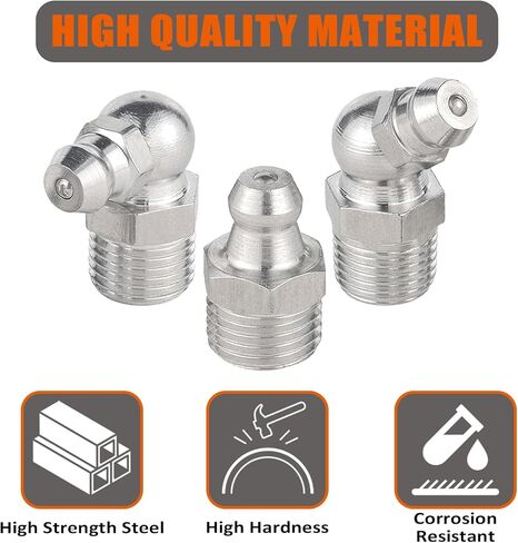 طقم استبدال تركيب الشحوم SAE & Metric 1/4" 1/8" M6 M10 مستقيم 45 90 درجة زيرك، تجهيزات الشحوم الهيدروليكية القياسية مع أغطية تركيب الشحوم البلاستيكية، 2 قطعة أدوات متعددة (332 قطعة) in Kuwait