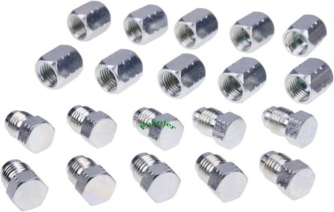 10 أزواج 1/4 "# 4 JIC Cap 0304-C-04 & Plug 2408-04 تركيب المحول الهيدروليكي 7/16-20 in Saudi Arabia