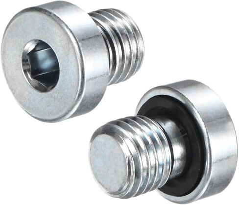 2-Pack M10x1.5mm Inner Hex Head Pipe Fitting Plug, Carbon Steel Sensor Socket Plug with Seal O-Ring for Terminate Pipe Ends/High Pressure Washer, Sealing Screw in Saudi Arabia
