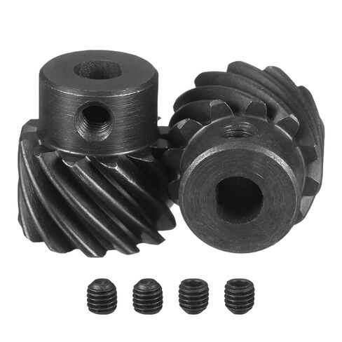 uxcell 1 Mod 13T 5x4.5mm Bore Helical Gears Set, 2 Pcs 45 Degree Right Hand Staggered Shaft Spiral Gear with M4 Screw for Mechanical Rotation (D Shaft) in Saudi Arabia