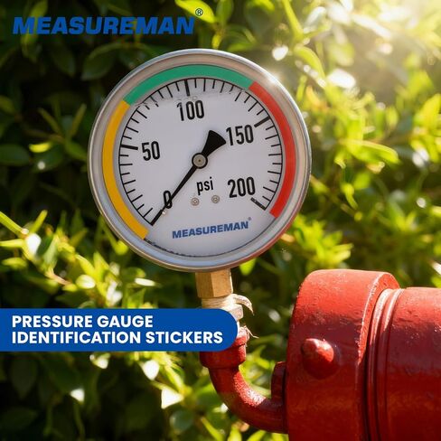 MEASUREMAN Pressure Gauge Label Stickers 90 PCS, Red Green Yellow, Adhesive Safety Decals, Industrial Pressure Range Identification in Kuwait