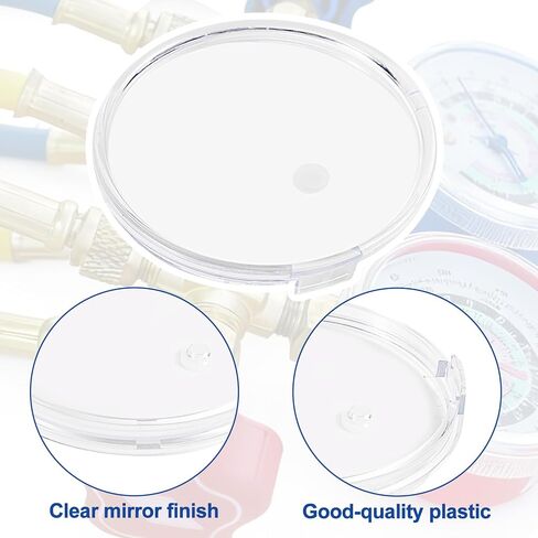 2 Pcs 49100 Replacement Crystal Pressure Gauge Lens for Brute II Manifolds, 80mm Crystal Water Pressure Gauge Lens Compatible with Yellow Jacket in Saudi Arabia