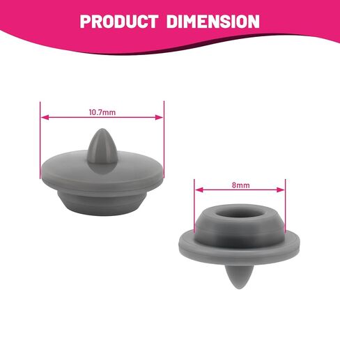10 Pack Gray Silicone Oil Seal Plug, Rubber Oil Cap for 2" Liquid Filled Pressure Gauge in Kuwait