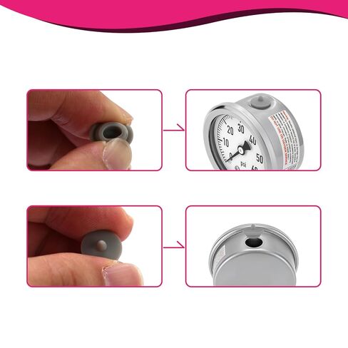 10 Pack Gray Silicone Oil Seal Plug, Rubber Oil Cap for 2" Liquid Filled Pressure Gauge in Kuwait