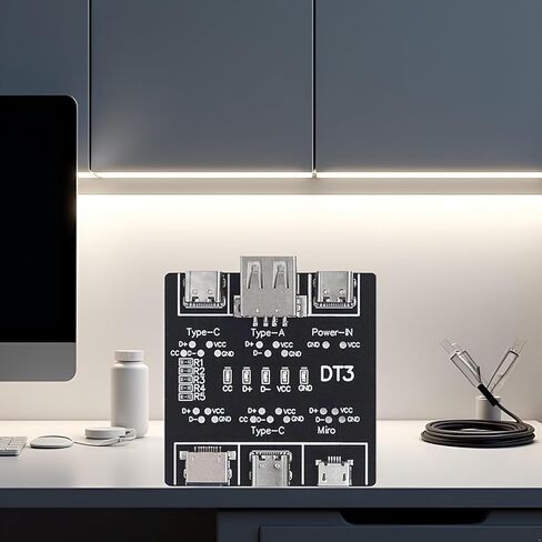 لوحة اختبار كابل USB، PCB أسود، مدقق خط اختبار شحن سلك البيانات من النوع C in Saudi Arabia
