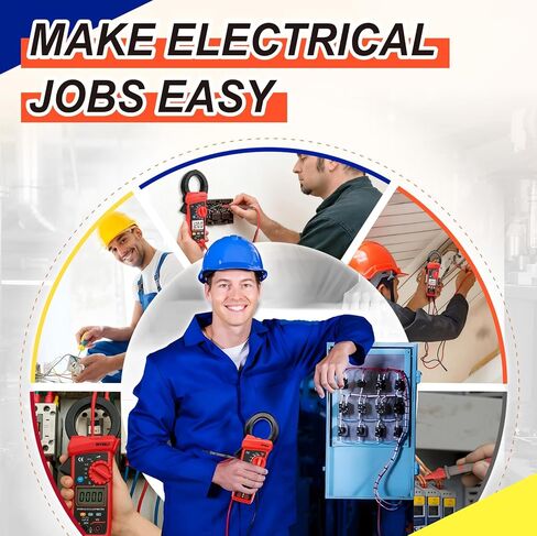 DIYSELF 6000 Counts Digital Clamp Meter, True RMS AC/DC Voltage Tester, Amp Meter Capacitance Meter, Resistance Continuity Tester, Professional Multimeter with Test Leads Pouch and Batteries in Kuwait