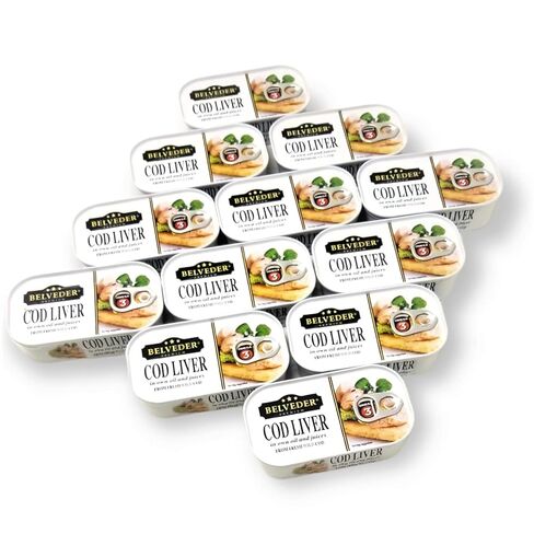 Belveder Wild Cod Liver 120g Can From Iceland (6 - PACK) in Saudi Arabia