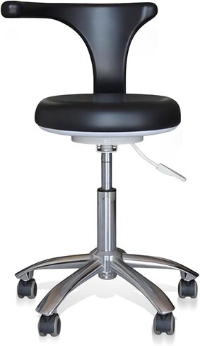 مقعد دوار قابل للتعديل مع دعم للظهر - كرسي أسنان مريح لأطباء الأسنان وأخصائيي الصحة والمساعدين، راحة ممتازة، حركة سلسة وتصميم متين للتحولات الطويلة (أسود) in Kuwait