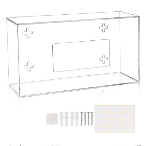 Glove Box Holder Wall Mount, Acrylic Glove Box Organizer, Disposable Rubber Glove Holder for Medical Lab Kitchen, Clear in Kuwait