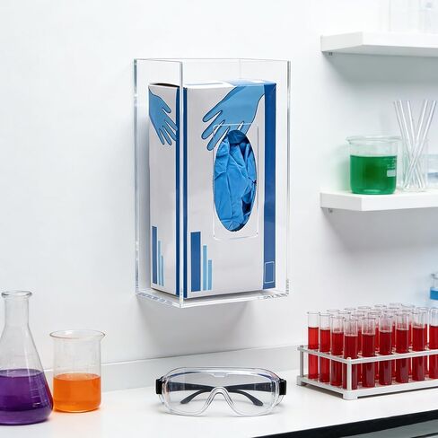 Glove Box Holder Wall Mount, Acrylic Glove Box Organizer, Disposable Rubber Glove Holder for Medical Lab Kitchen, Clear in Kuwait
