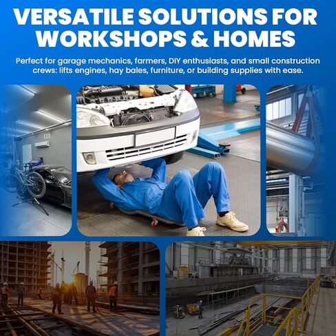 Mxmoonant 2 in 1 Fast Electric Hoist 550lb/250kg, 49ft/15m Lifting Height, Pendant & Remote Control, 19m/min Quick Speed, Double Hook for Garage, Repair Shops, Constructions, Workshops in Kuwait