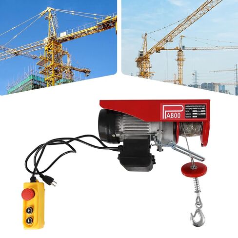 110V Electric Hoist Winch Portable Electric Winch 1763lbs Wire Overhead Hoist Crane Ceiling Garage Pulley Winch with Zinc-Plated Steel Wire and 6FT Remote Control w/Remote Control in Saudi Arabia