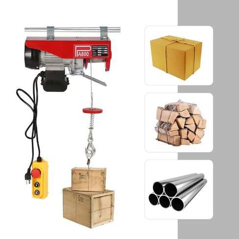 110V Electric Hoist Winch Portable Electric Winch 1763lbs Wire Overhead Hoist Crane Ceiling Garage Pulley Winch with Zinc-Plated Steel Wire and 6FT Remote Control w/Remote Control in Saudi Arabia