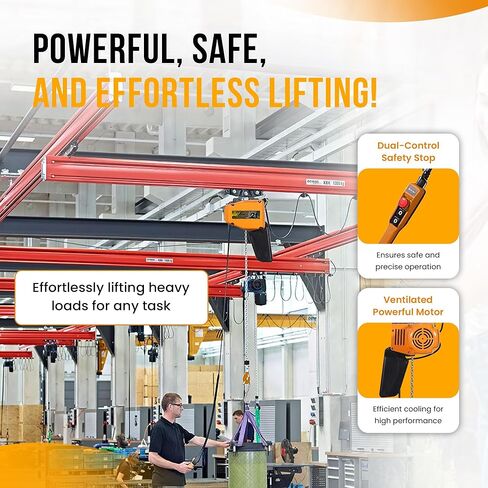 Heavy-Duty 2 Ton Electric Hoist, Electric Winch - Electric Hoist with VFD Controls, 20' Lift Height, 480V 3-Phase, Pendant Control in Saudi Arabia