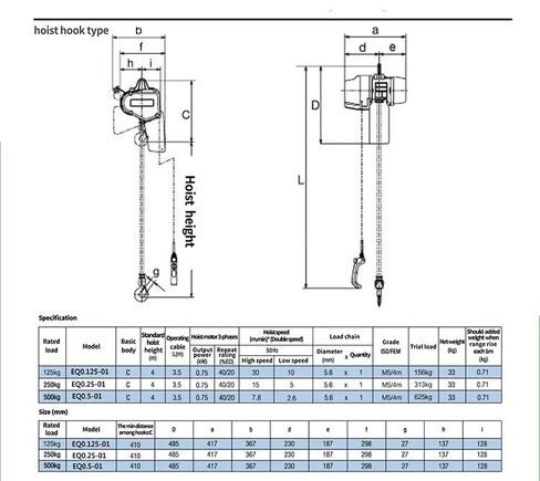 Heavy-Duty 2 Ton Electric Hoist, Electric Winch - Electric Hoist with VFD Controls, 20' Lift Height, 480V 3-Phase, Pendant Control in Saudi Arabia