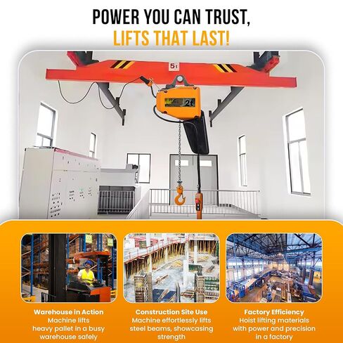 Heavy-Duty 2 Ton Electric Hoist, Electric Winch - Electric Hoist with VFD Controls, 20' Lift Height, 480V 3-Phase, Pendant Control in Saudi Arabia