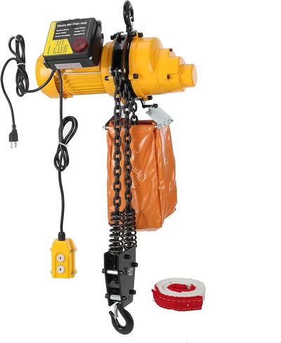 Electric Chain Hoist, 2200 lbs/1 ton Capacity, 10 ft Lifting Height, 10 ft/min Speed, 120V, Single Phase Overhead Crane with G100 Chain, 10 ft Wired Remote Control for Garage, Shop, Hotel, Home in Saudi Arabia