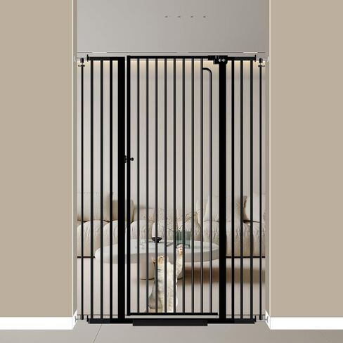 57 "بوابة قطة طويلة طويلة للمداخل ، 29.14 '' - 33.86 '' بوابة الكلاب عالية الضغط عالي الضغط ، بوابات الحيوانات الأليفة الطويلة للمداخل بدون حفر ، أبواب أطفال عن قرب تلقائية للقطط الكلاب (أبيض) in Kuwait