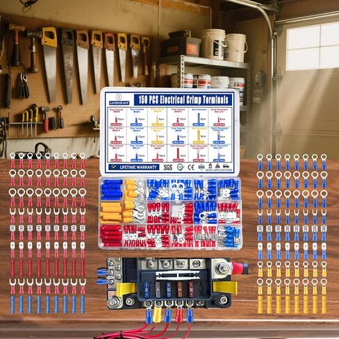 150PCS Mixed Quick Disconnect Electrical Insulated Butt Bullet Spade Fork Ring Solderless Crimp Terminals 18 Types Wire Connectors Assortment Kit in Saudi Arabia