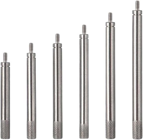 مجموعة قضيب جذعية تمديد المؤشر 6 قطع من الفولاذ المقاوم للصدأ 30 مم 40 مم 60 مم 80 مم 100 مم 150 مم أطوال متوافقة مع خيط M2.5 لأدوات قياس الأعمال المعدنية الدقيقة in Kuwait
