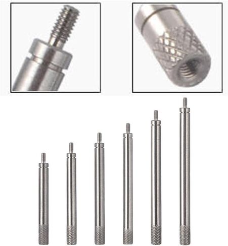 مجموعة قضيب جذعية تمديد المؤشر 6 قطع من الفولاذ المقاوم للصدأ 30 مم 40 مم 60 مم 80 مم 100 مم 150 مم أطوال متوافقة مع خيط M2.5 لأدوات قياس الأعمال المعدنية الدقيقة in Kuwait