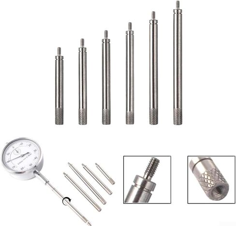 مجموعة قضيب جذعية تمديد المؤشر 6 قطع من الفولاذ المقاوم للصدأ 30 مم 40 مم 60 مم 80 مم 100 مم 150 مم أطوال متوافقة مع خيط M2.5 لأدوات قياس الأعمال المعدنية الدقيقة in Kuwait