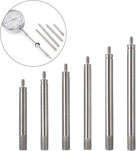مجموعة قضيب جذعية تمديد المؤشر 6 قطع من الفولاذ المقاوم للصدأ 30 مم 40 مم 60 مم 80 مم 100 مم 150 مم أطوال متوافقة مع خيط M2.5 لأدوات قياس الأعمال المعدنية الدقيقة in Kuwait