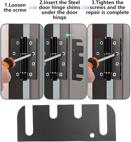 10PCS Door Hinge Shims, Stainless Steel Hinge Spacers, Coated Finish Shims for Door Alignment, Filling Gaps & Loose Hinges Repair in Kuwait