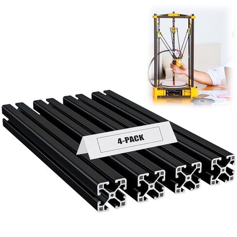 4 Pcs 48" 4040 T Slot Aluminum Extrusion Profile, European Standard Anodized Linear Bar Rail Framing, Extruded Linear Motion Guide Rail for 3D Printers, DIY Projects, Automation Equipment, Black in Kuwait