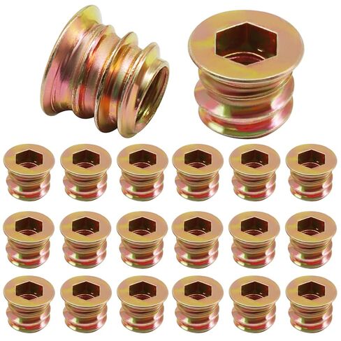 20 قطعة من Piutouyar M6x15mm حشوات مترابطة للخشب، مقبس سداسي للمحرك الخشبي، حشوات صامولة للأثاث الخشبي، موصل تثبيت مسمار معدني in Saudi Arabia