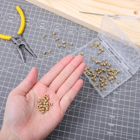 100 قطعة M3 إدراج مترابطة، M3x5x4 مجموعة الحرارة النحاس إدراج 3D الطباعة النحاس المكسرات متري مخرش الجوز، موضوع الإناث مخرش تضمين الحرارة الجوز لمكونات أجزاء الطباعة ثلاثية الأبعاد أجزاء السيارات البلاستيكية in Kuwait