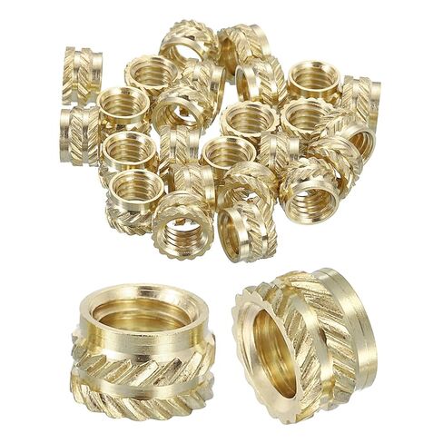 Knurled Insert Nuts, 25pcs M6 x 5mm L x 8mm OD 3D Printing Brass Nuts Female Threaded Inserts Brass Heat Set Insert Embedment Nuts in Saudi Arabia