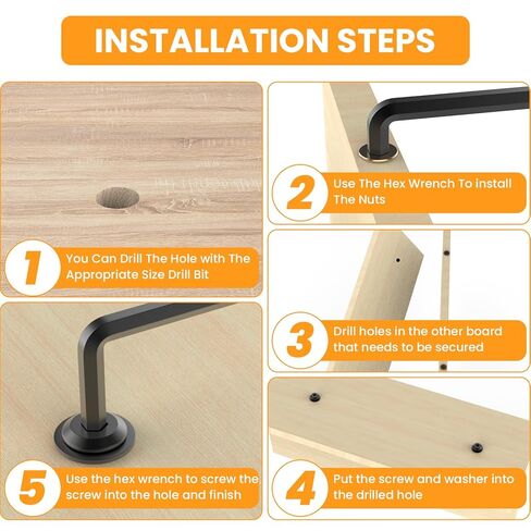 110 Sets M6 Threaded Inserts for Wood | 3 Sizes Inserts (M6x25/32, M6x1-3/16, M6x1-9/16) + M6x19/32 Screw-in Nuts | Drill Bit & 2 Wrenches | for Wooden Projects in Kuwait