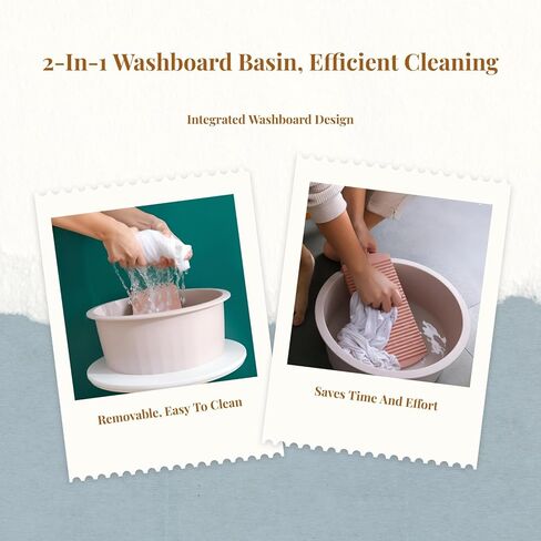Washboard, Washtub Washing Supplies Compact Non Slip Lightweight Washboard Basin Laundry(Pink) in Saudi Arabia