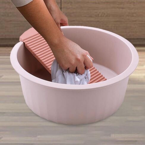 Washboard, Washtub Washing Supplies Compact Non Slip Lightweight Washboard Basin Laundry(Pink) in Saudi Arabia