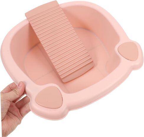 Washboard, Multifunctional Laundry Tub Washboard Pink Cleaner Soaking Foot Basin Washing in Saudi Arabia