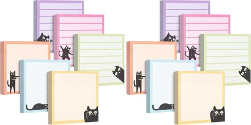 Mr. Pen- Sticky Notes, 3" x 3", 6 Pads, 480 Sheets, Black Cat Sticky Notes, Cat Notepad, Sticky Note Set, Cute Notepads, Aesthetic Sticky Notes Set, Cute Sticky Notes Cute, Fun Sticky Notes in Kuwait