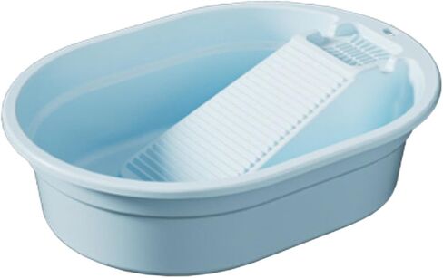 Washboard, Washboard Basin Laundry Convenient Multifunction Portable Wash Tub Scrub Board(Blue) in Saudi Arabia