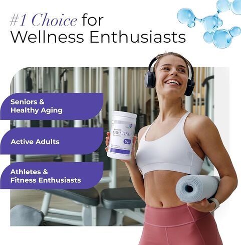 أورجانيك إكسيلانس كرياتين مونوهيدرات - مسحوق كرياتين ميكروني لنمو العضلات وقوتها واستعادتها - بدون نكهة، 115 حصة in Kuwait