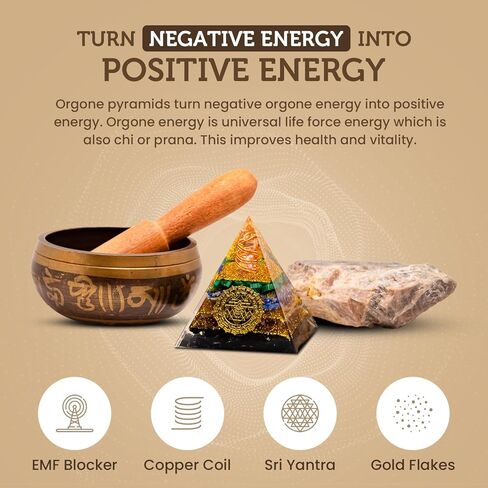 Orgone Pyramid Charged for Wealth, Happiness, and Good Fortune, Genuine Crystals and Healing Stones, Malachite, Lapis Lazuli, Amethyst, orgonite Chakra Pyramid Crystal, Energy Generator (Tourmaline) in Saudi Arabia