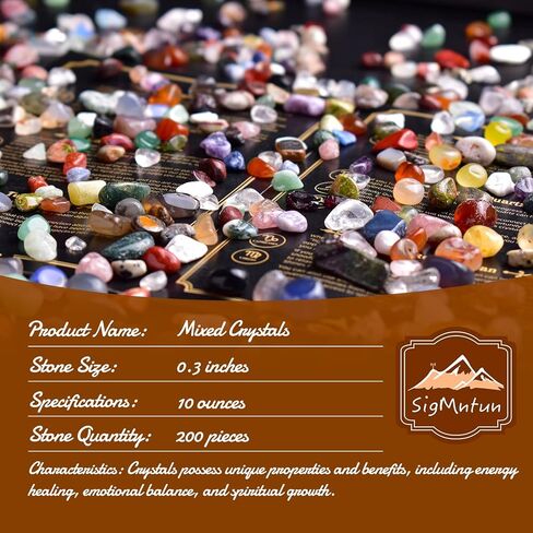 رقائق كريستال مصقولة مختلطة 200 قطعة - 0.3 بوصة رقائق حجرية مسحوقة وأحجار زجاجية بحرية شفاء كريستال الريكي لصنع ديكور المنزل in Kuwait