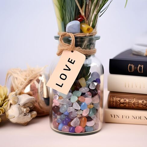 رقائق كريستال مصقولة مختلطة 200 قطعة - 0.3 بوصة رقائق حجرية مسحوقة وأحجار زجاجية بحرية شفاء كريستال الريكي لصنع ديكور المنزل in Kuwait