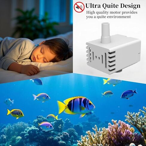 DC 5V USB مضخة مياه غاطسة مصغرة مع أنابيب لنافورة الحيوانات الأليفة ، حوض أسماك الحوض ، البركة ، نافورة ، الزراعة المائية in Kuwait