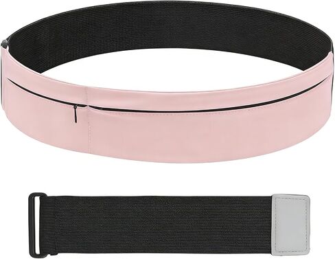 Wide Running Belt For Runners & Travelers - Adjustable Magic Tape with Extender Strap, Fits Most Sizes Without Bouncing, Holds Phone & Essentials for Workout (Black) in Saudi Arabia