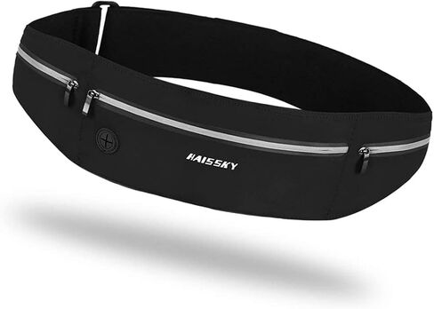 حزام الجري النحيف - حزمة فاني للجري بثلاثة جيوب، حقيبة خصر مقاومة للعرق قابلة للتعديل للرجال والنساء، حامل هاتف للياقة البدنية للتمارين الرياضية يناسب جميع الهواتف - حزام سباق الماراثون للركض in Kuwait