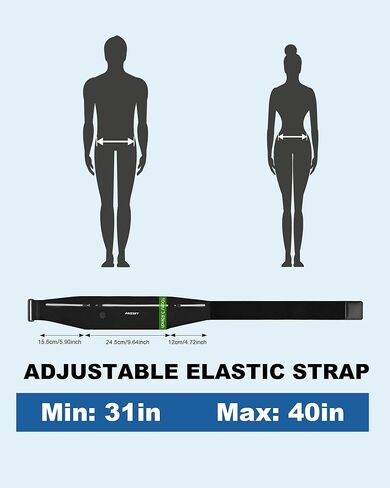 حزام الجري النحيف - حزمة فاني للجري بثلاثة جيوب، حقيبة خصر مقاومة للعرق قابلة للتعديل للرجال والنساء، حامل هاتف للياقة البدنية للتمارين الرياضية يناسب جميع الهواتف - حزام سباق الماراثون للركض in Kuwait