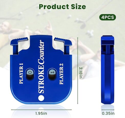 4 Pcs Golf Stroke Counters, Portable Golf Score Counter, 2-Player Score Counter for Golf Training, Tournaments & Games, Dial Resetting, Key Chain in Saudi Arabia