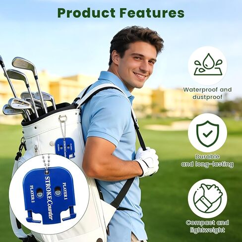 4 Pcs Golf Stroke Counters, Portable Golf Score Counter, 2-Player Score Counter for Golf Training, Tournaments & Games, Dial Resetting, Key Chain in Saudi Arabia
